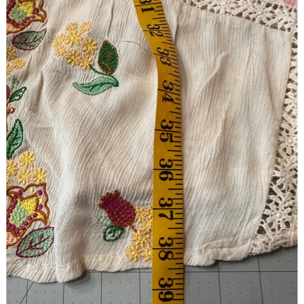 REBA NWT Patchwork Floral Lace Maxi Skirt Cream Boho Festival Prairie Size 6 - Picture 12 of 15